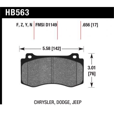 HB563N.656 Front Hawk HP Plus Brake Pads