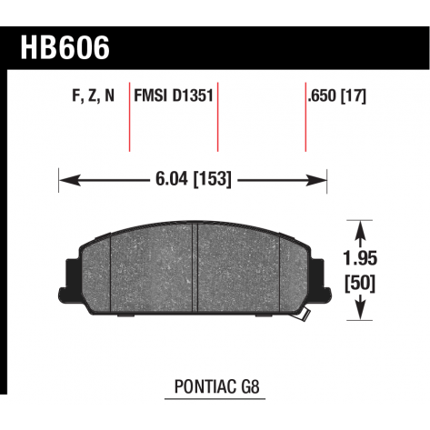 HB606N.650 Front Hawk HP Plus Brake Pads