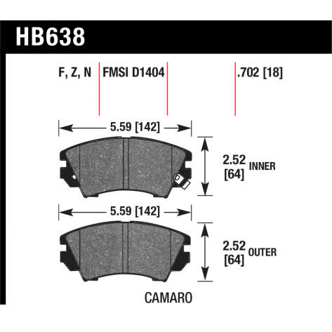 HB638F.702 Front Hawk HPS Brake Pads