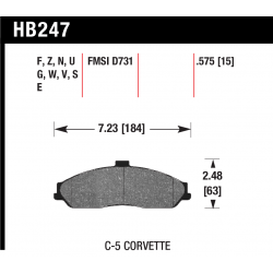 Hawk HB247x.575 Front Brake Pads - Street